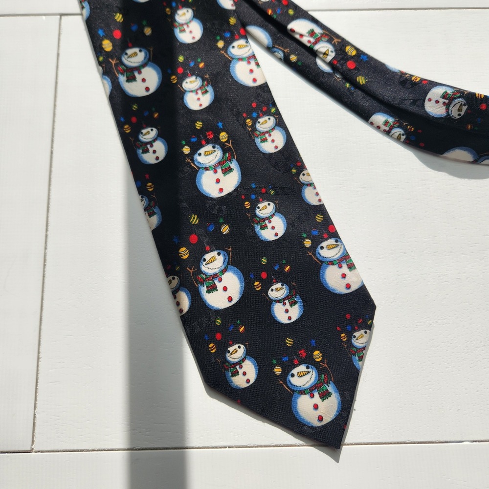 Hallmark Yule Tie‎ Greetings Mens Christmas Snowman tie 59.5in